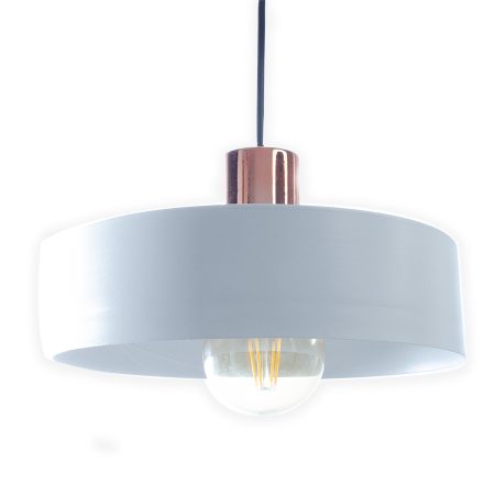 Colgante HEBE 25cm chapa Blanco port dorado