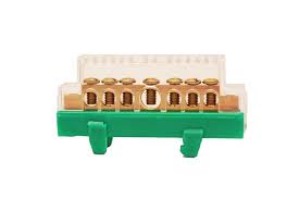 Distribudor unipolar con anclaje a riel DIN 7 conex Verde 125 A ELENT