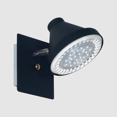 Spot OSLO 1 x AR-111 Negro Text (180x113) con movimiento