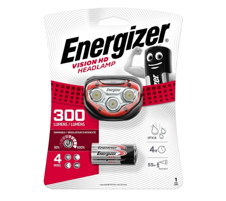 LIN. LEDS ENERGIZER Vincha 3xAAA 300lumens