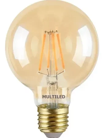 Lamp. Globo G95 INCOLORA 6W AMBAR Luz Calida Multiled