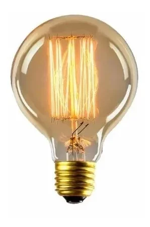Lampara Filamento Carbono G80 Globo 15W E27