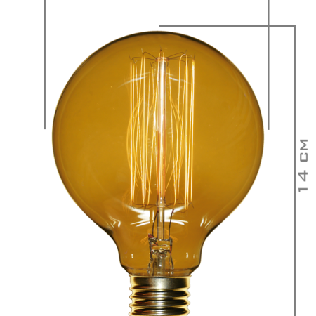 Lampara Filamento Carbono G95 Globo 15W E27