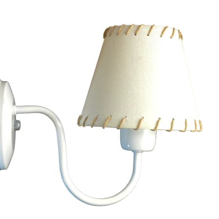 Aplique brazo Curvo Blanco c/pantalla cilindro tela