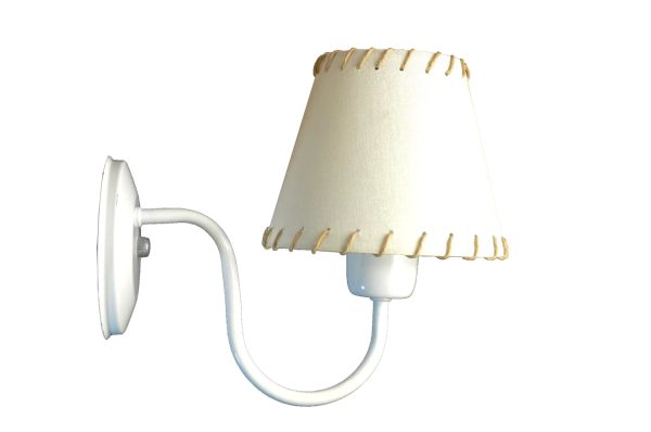 Aplique brazo Curvo Blanco c/pantalla cilindro tela