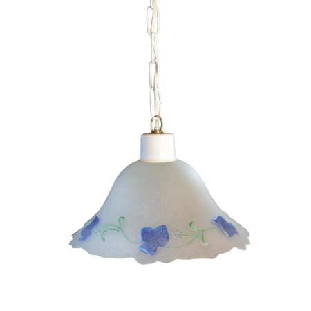 Colgante vidrio party c/cadena colores flor 25cm