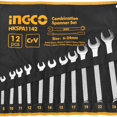 Juego llaves combinadas 12 PIEZAS 6-24MM INDUSTRIAL INGCO