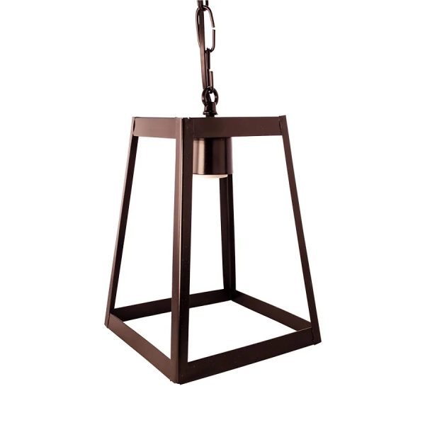 Colgante Farol 4 Caras Cobre