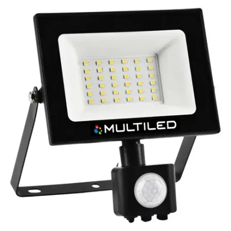 Reflector Led 50W LUZ FRÍA C-sensor de movimiento y Luz Multiled