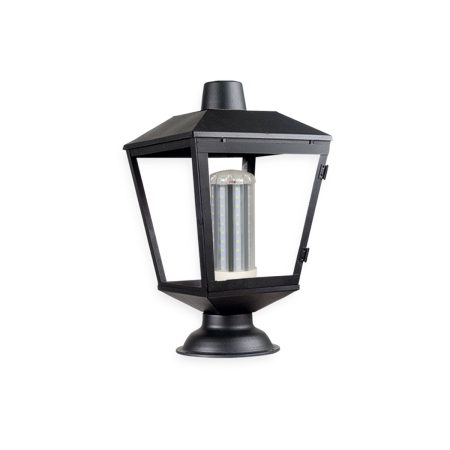 Farola con base para pilar y abertura lateral