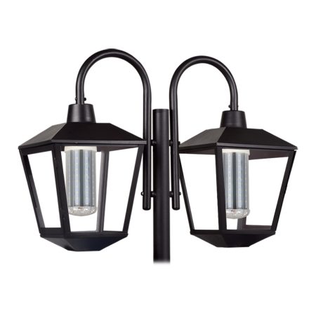 Farola c/columna doble con columna 2xE27 c/columna de 2,5 mts Negro