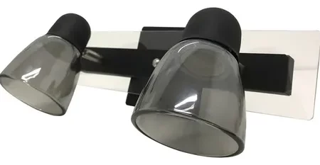 Spot 2 Luces c/Vidrio SEGOVIA Negro Ferrolux