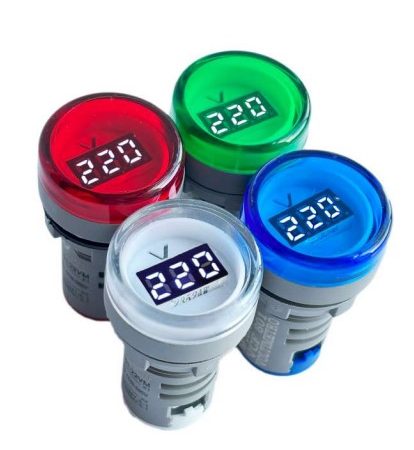 Voltimetro 50-500v Digital Ojo de Buey 22mm VC Verde