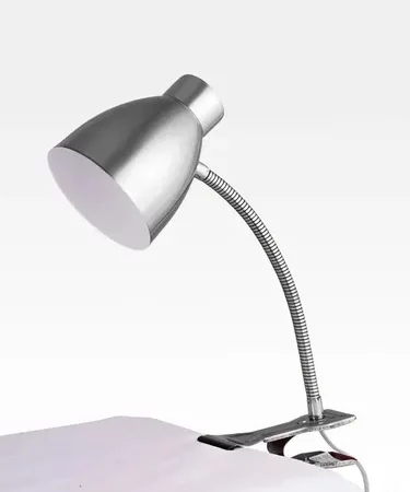 Velador pinza c/flexible Plateado