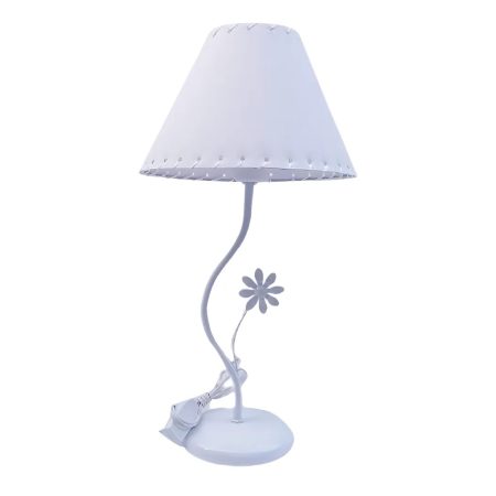 Velador Hierro caño Curvo Blanco Hoja "S"